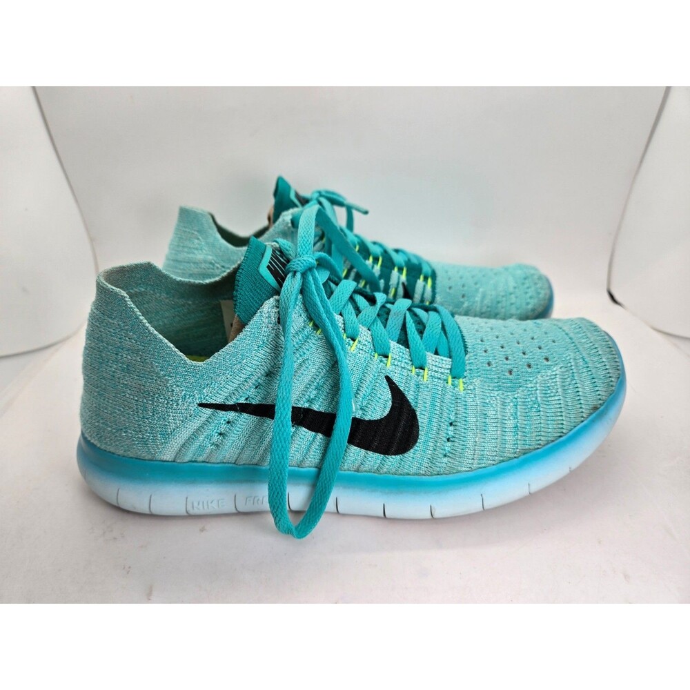 Nike Free RN Flyknit Shoes Women's 6.5 Hyper Turquoise Running Athletic Sneakers
